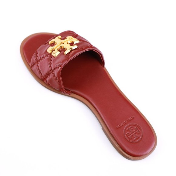 NIB Tory Burch QUILTED EVERLY Slide in Roma Red 6, 9, 9.5 - Picture 9 of 10